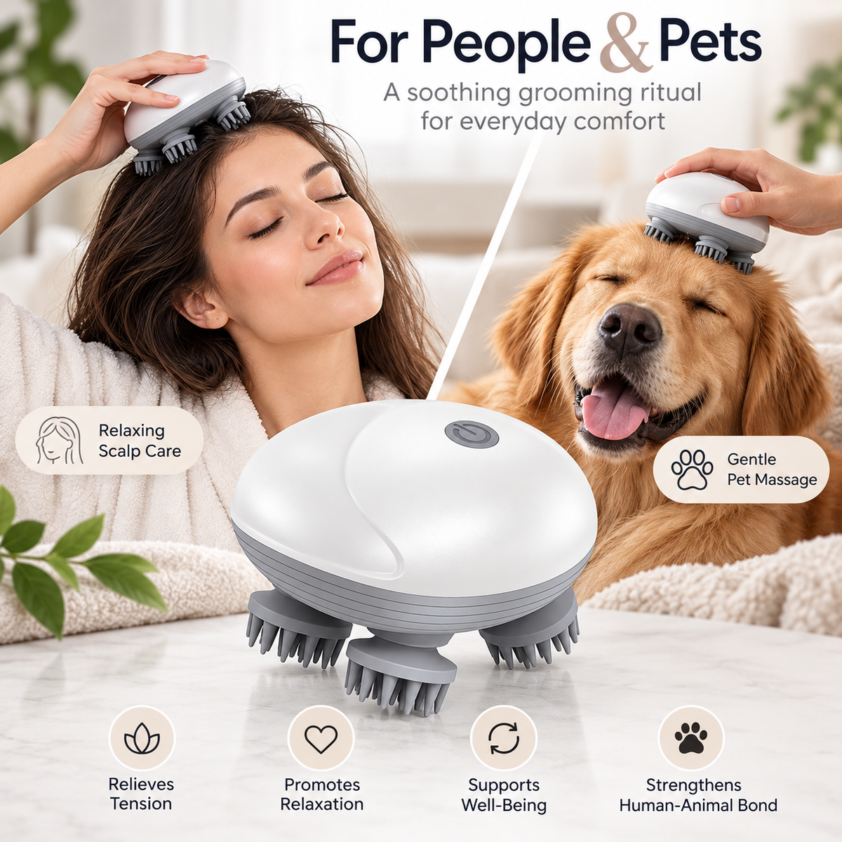 ABLIXIR HaloPulse 4-Head Electric Scalp Massager