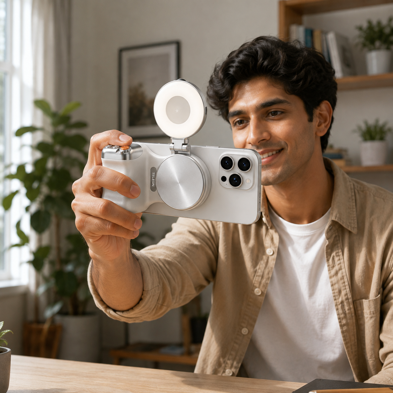 ABLIXIR SnapFrame Magnetic Phone Grip With Camera Light