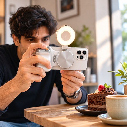 ABLIXIR SnapFrame Magnetic Phone Grip With Camera Light