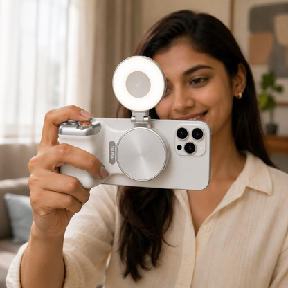 ABLIXIR SnapFrame Magnetic Phone Grip With Camera Light